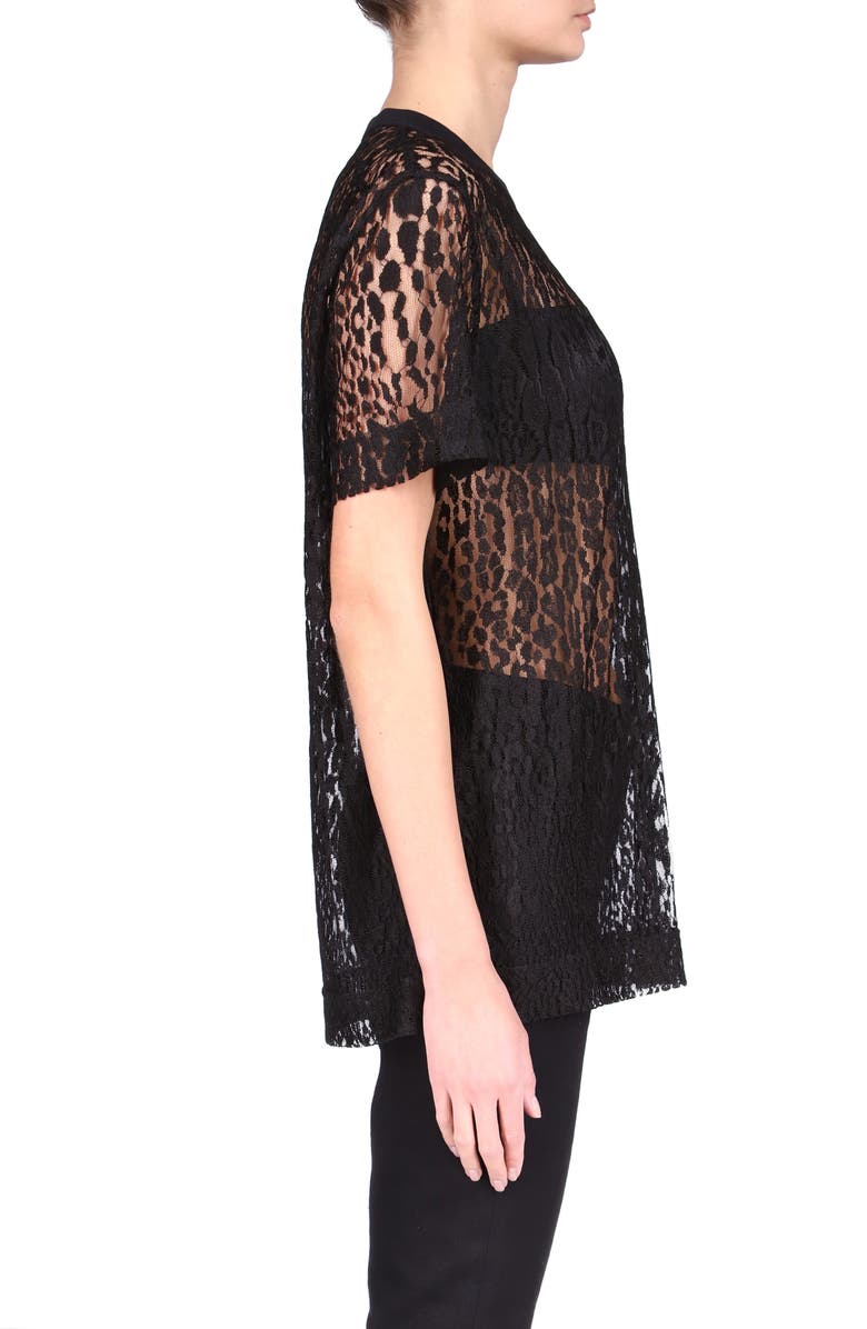 Givenchy Sheer Lace T-Shirt, Alternate, color, 