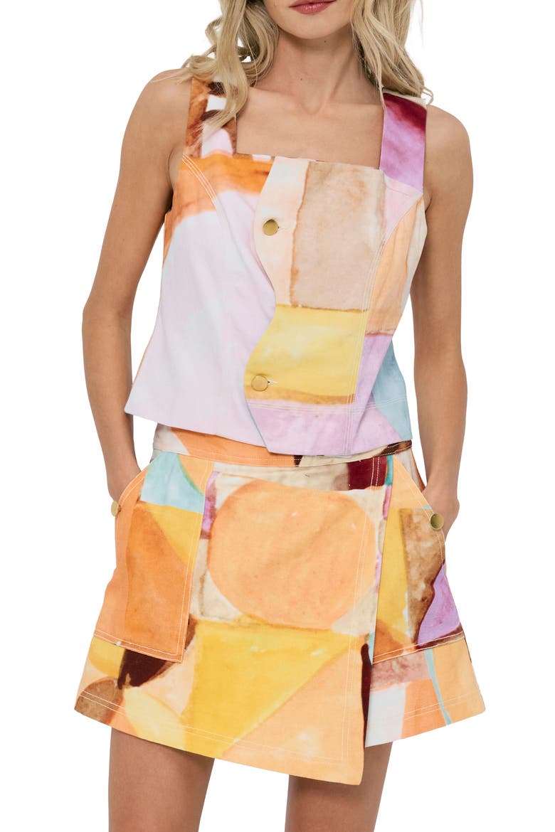 Yesika Sleeveless Top, Main, color, YELLOW MULTI