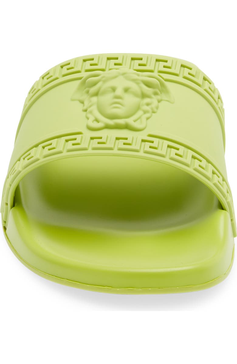 Versace Palazzo Medusa Slide Sandal, Alternate, color, Citron
