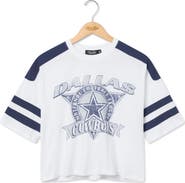 Junk Food Dallas Cowboys Striped Graphic Crop T-shirt