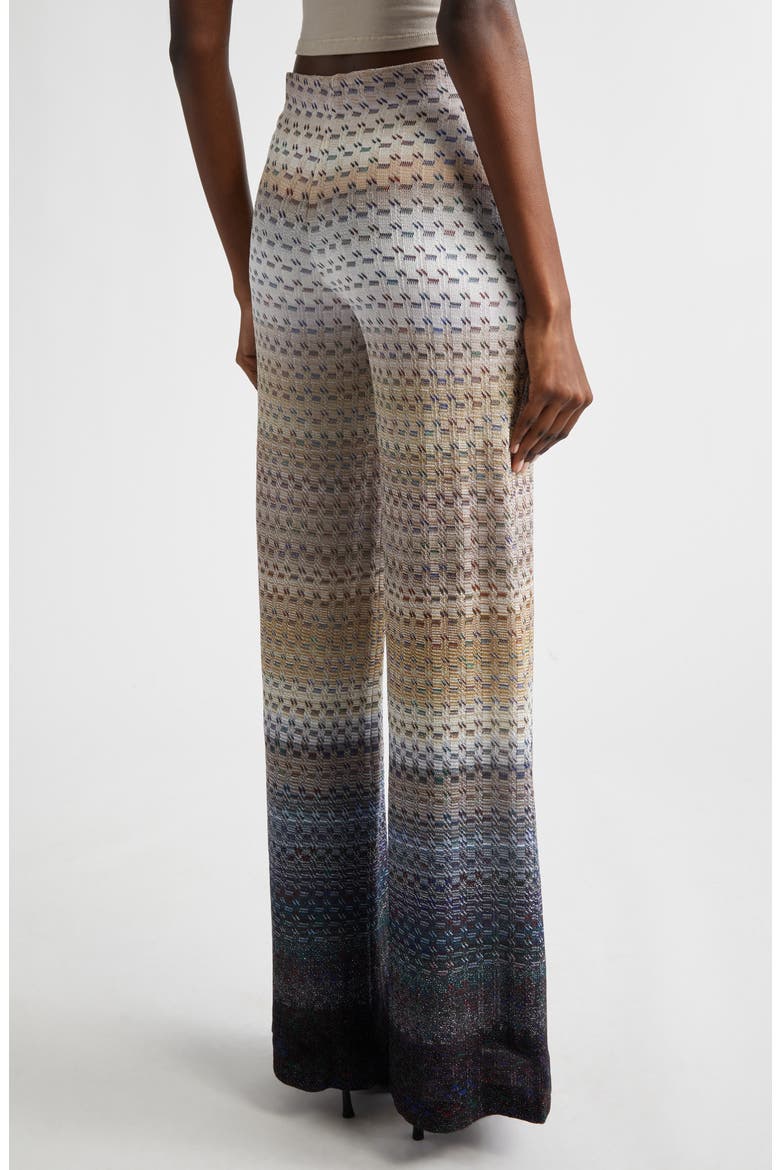 Wavy Stripe Raschel Knit Palazzo Pants, Alternate, color, BLUE AND BROWN TONES
