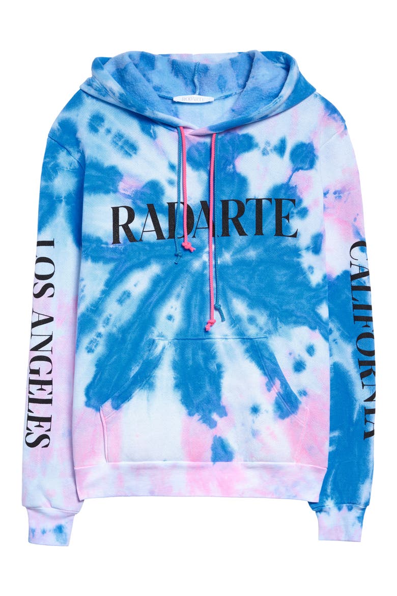 Radarte Tie Dye Hoodie, Main, color, BLUE/ PINK