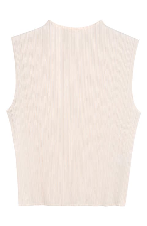 Monthly Colors August Pleated Sleeveless Top