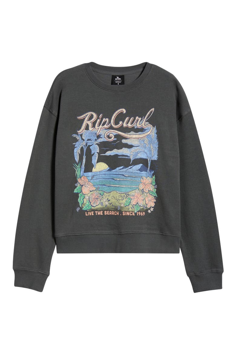 Saloon Relaxed Graphic Sweatshirt, Alternate, color, WASHED BLACK