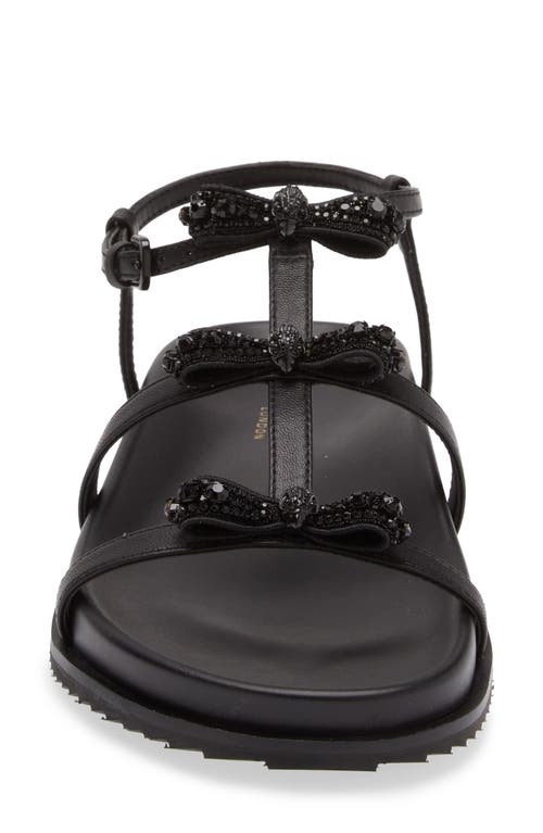 Kurt Geiger 2942300109 Womens Bow Leather Jelly Sandals In Black