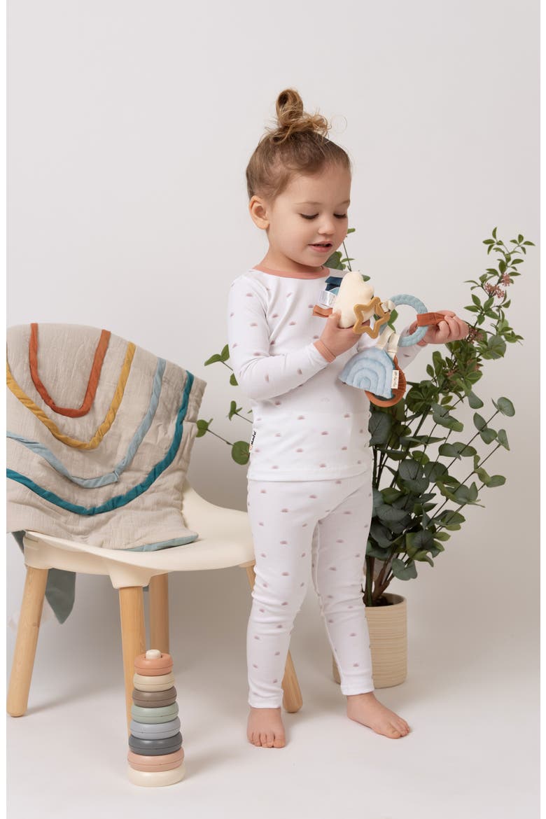 Sun Print Stretch Cotton Top & Leggings, Alternate, color, WHITE MAUVE