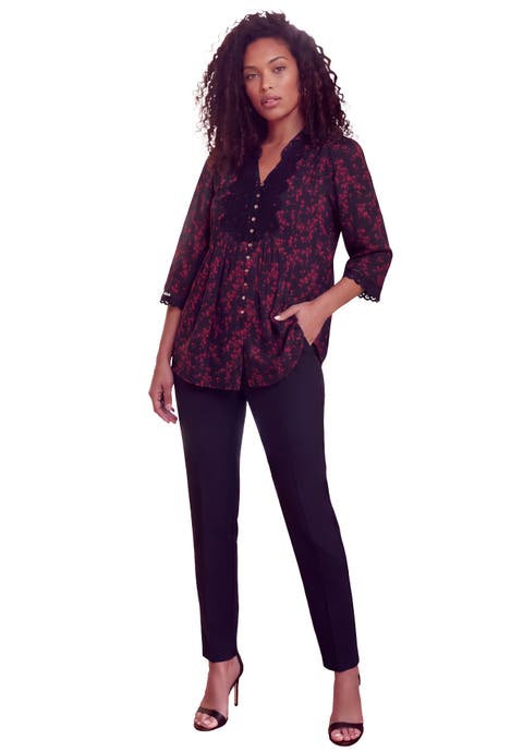 Plus Size Juliet Lace Trim Button Down Shirt