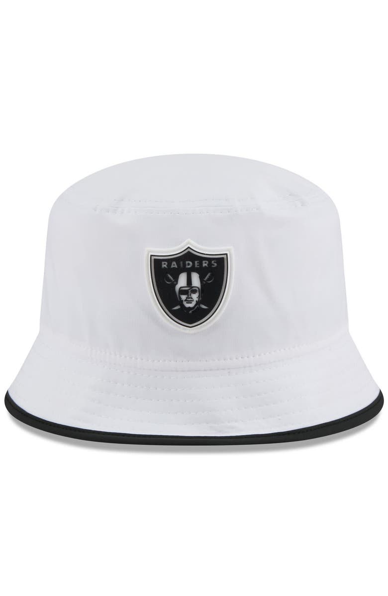 New Era Men's New Era White Las Vegas Raiders 2025 NFL Training Camp Stretch Bucket Hat, Alternate, color, White