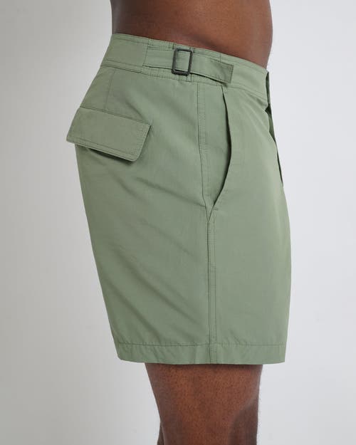 Onia Calder Buckle 5 Swim Trunk In Green