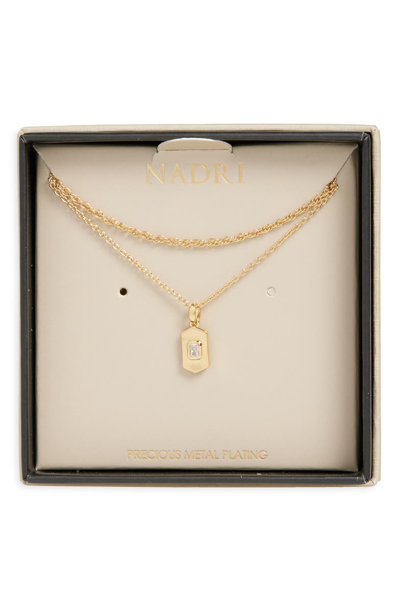 Nadri Golden Hour Double Chain Layered Necklace, Alternate, color,