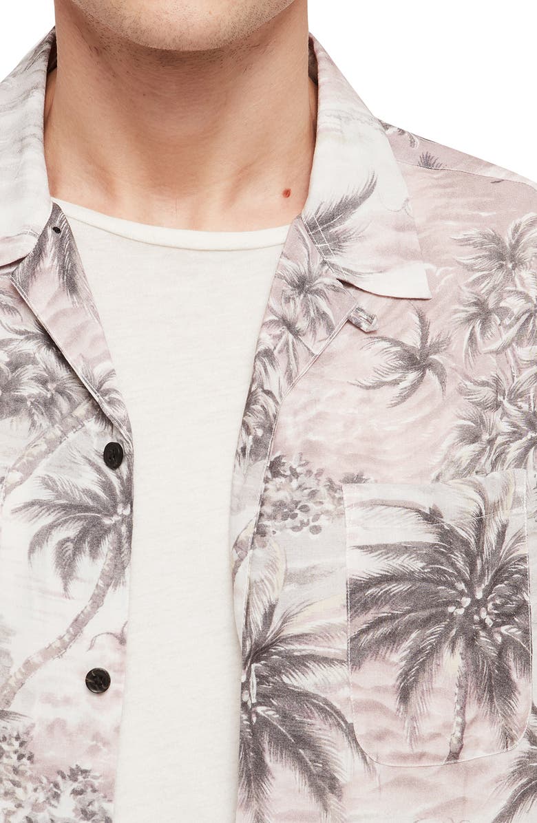 AllSaints Tiki Slim Fit Print Camp Shirt, Alternate, color,