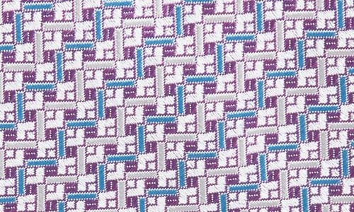 Canali Pattern Silk Tie In Lt Purple