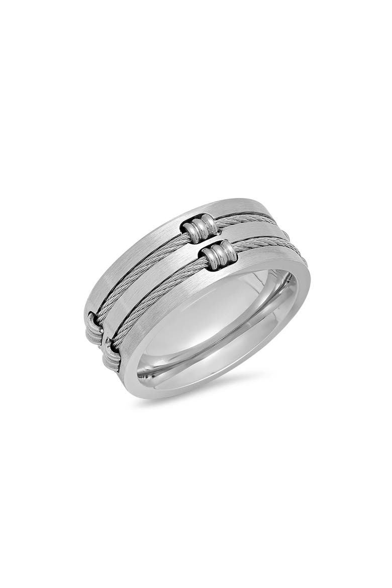 Men's Wire Inlay Ring, Main, color, SILVER