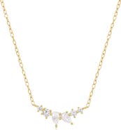 DLORIA Mystique Delicate Necklace with Pear and Round Cut Cubic Zirconia
