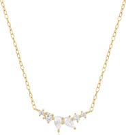 DLORIA Mystique Delicate Necklace with Pear and Round Cut Cubic Zirconia