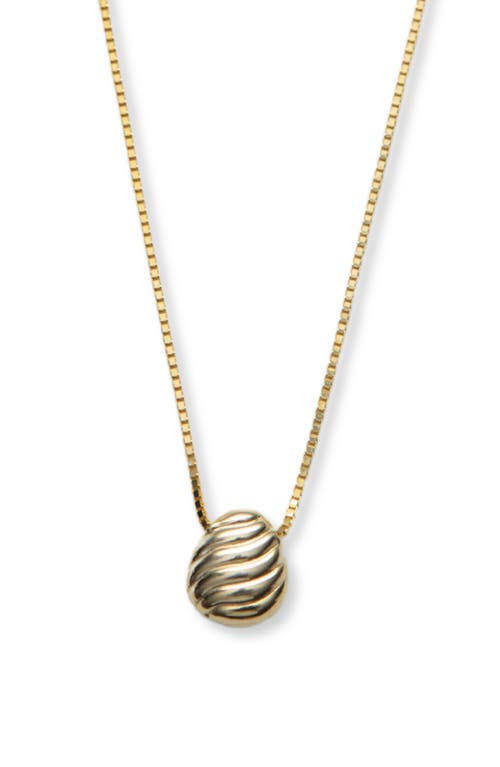 Argento Vivo Sterling Silver Textured Oval Pendant Necklace In Gold