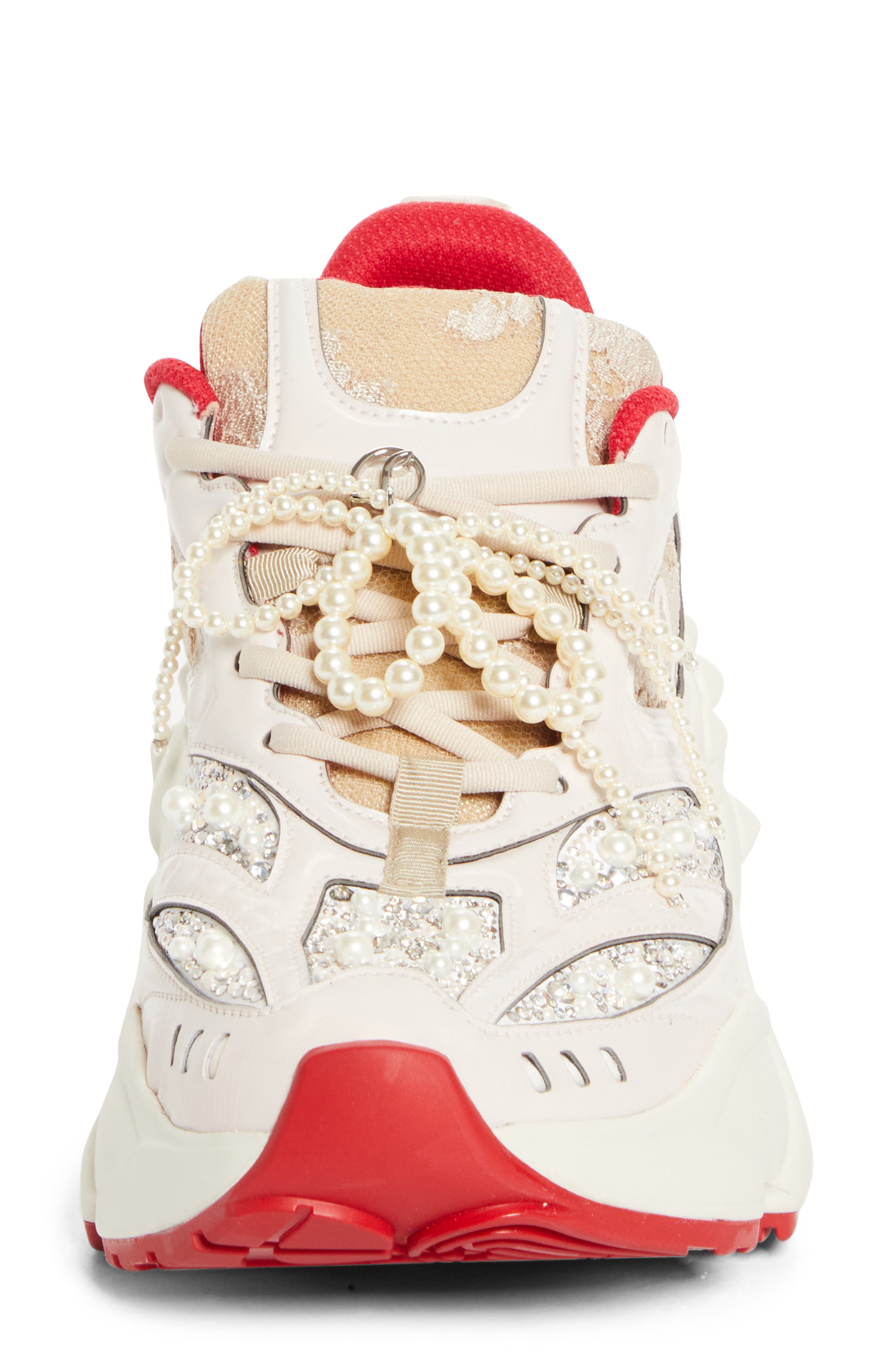 Christian Louboutin So Flo Perla Sneaker, Alternate, color, Pearl