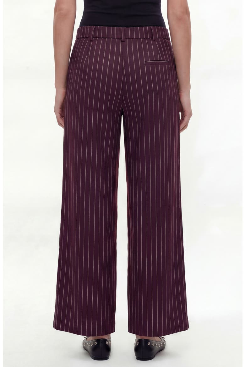 Fernanda Pinstripe Wide Leg Pants, Alternate, color, BURGUNDY W/ WHITE PINSTRIPE