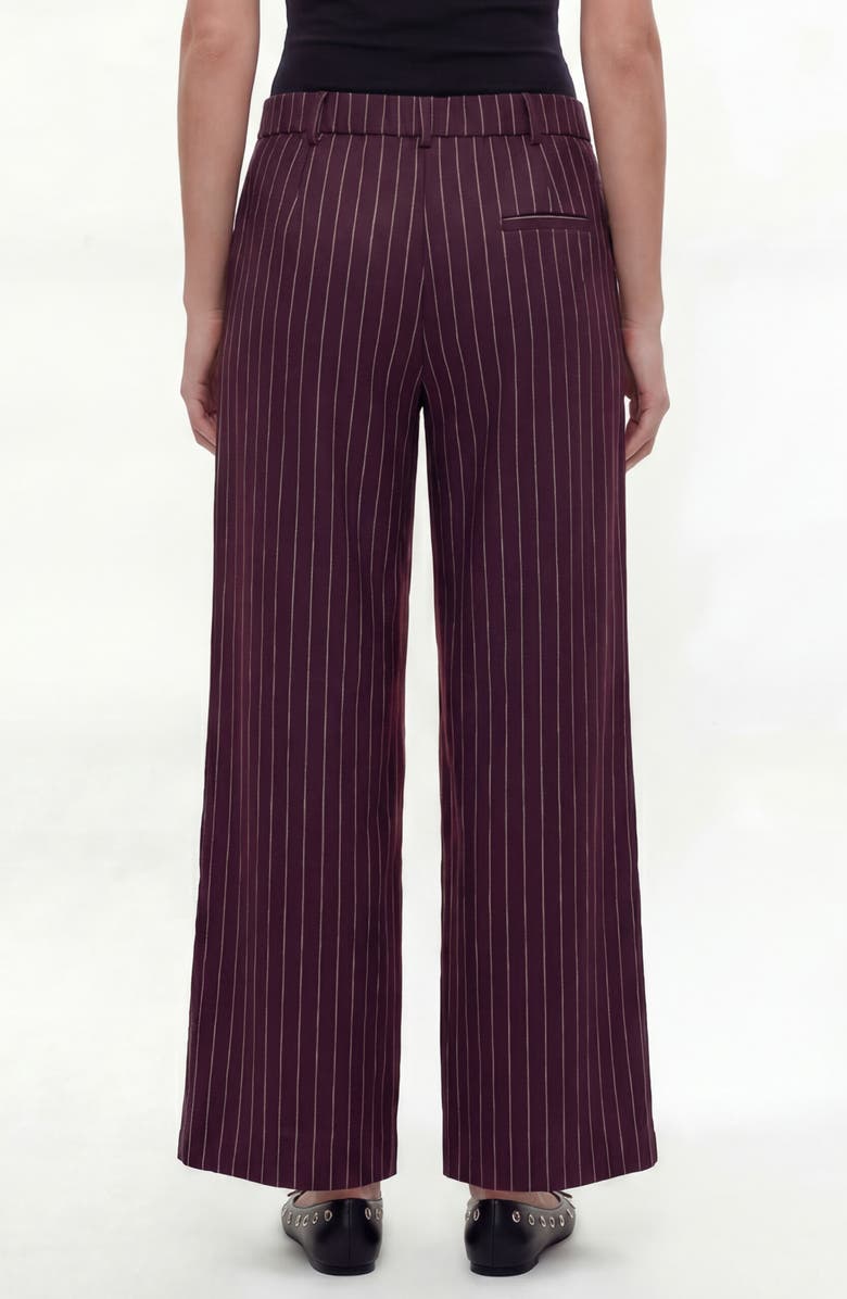 BY DESIGN Fernanda Pinstripe Wide Leg Pants, Alternate, color, Burgundy W/ White Pinstripe