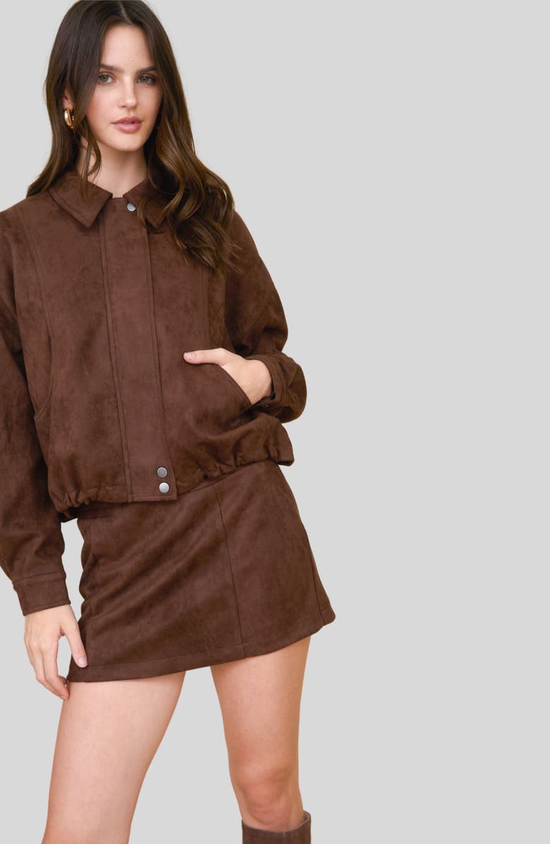 Blu Pepper Faux Suede Jacket, Alternate, color,