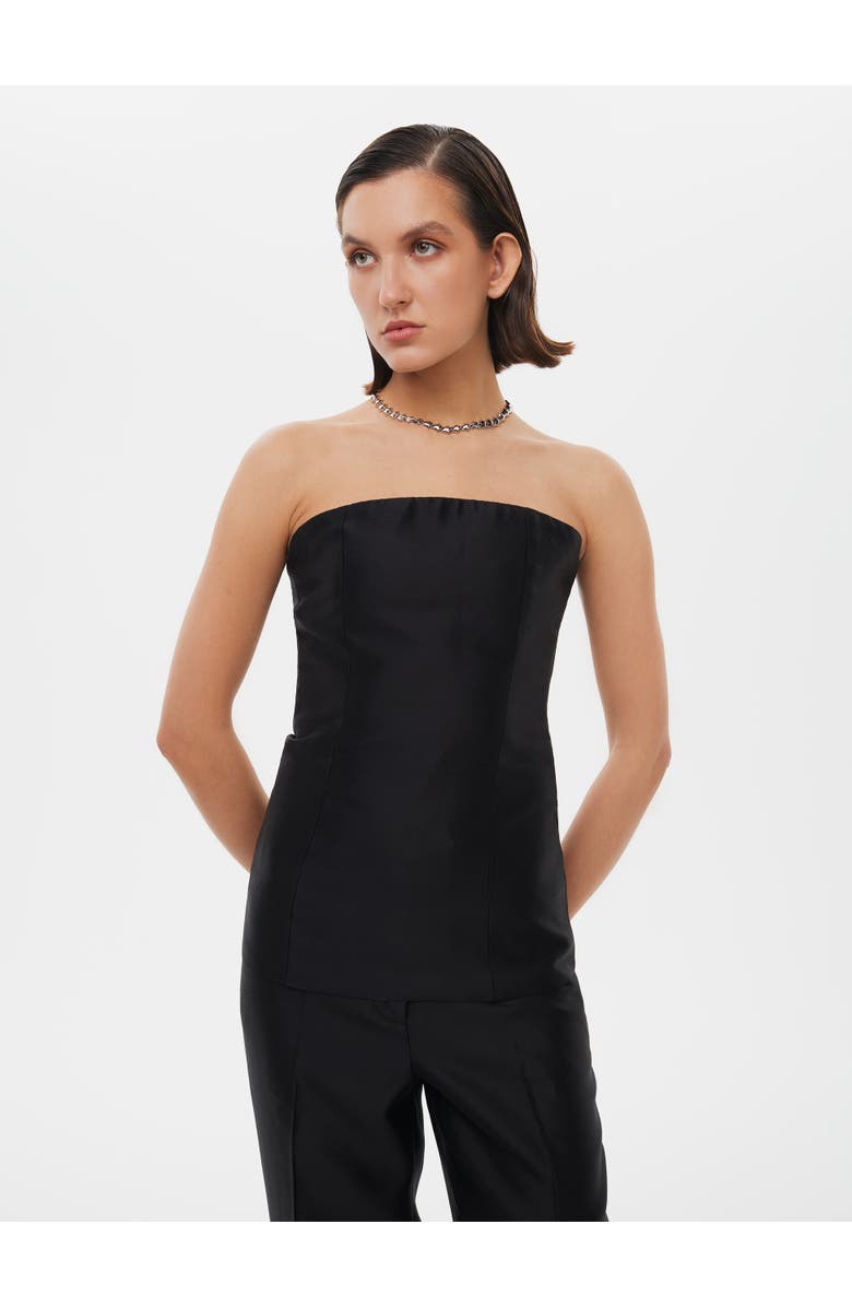 Alas Tailored Silk Wool Corset Top, Main, color, Black