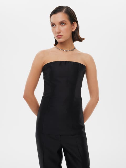 Tailored Silk Wool Corset Top