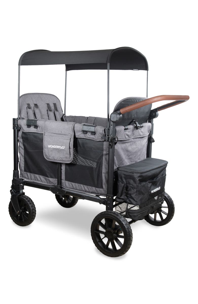 WonderFold W4 Luxe Pro 4-Passenger Multifunctional Stroller Wagon, Alternate, color, Gray