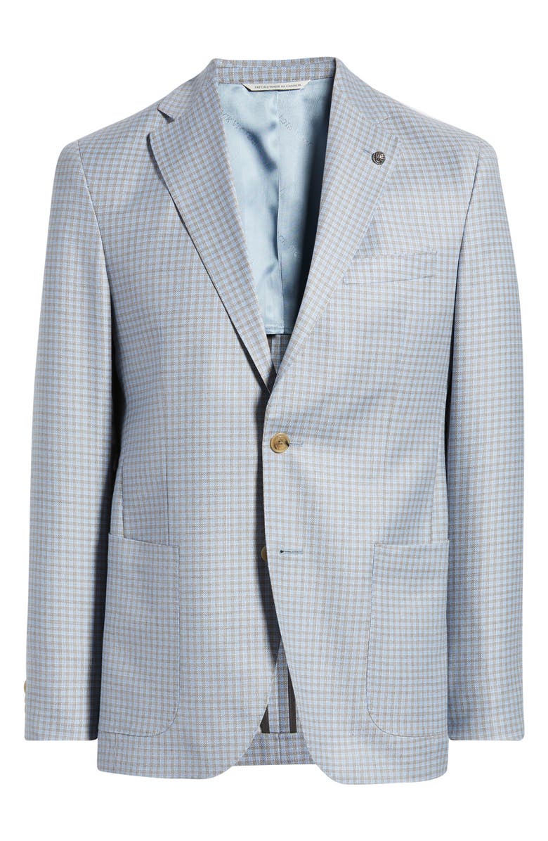 Jack Victor Morton Contemporary Fit Light Blue Graph Check Wool Sport Coat, Alternate, color, Light Blue