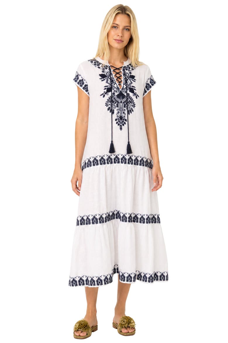 Coralie Dress, Main, color, White & Navy