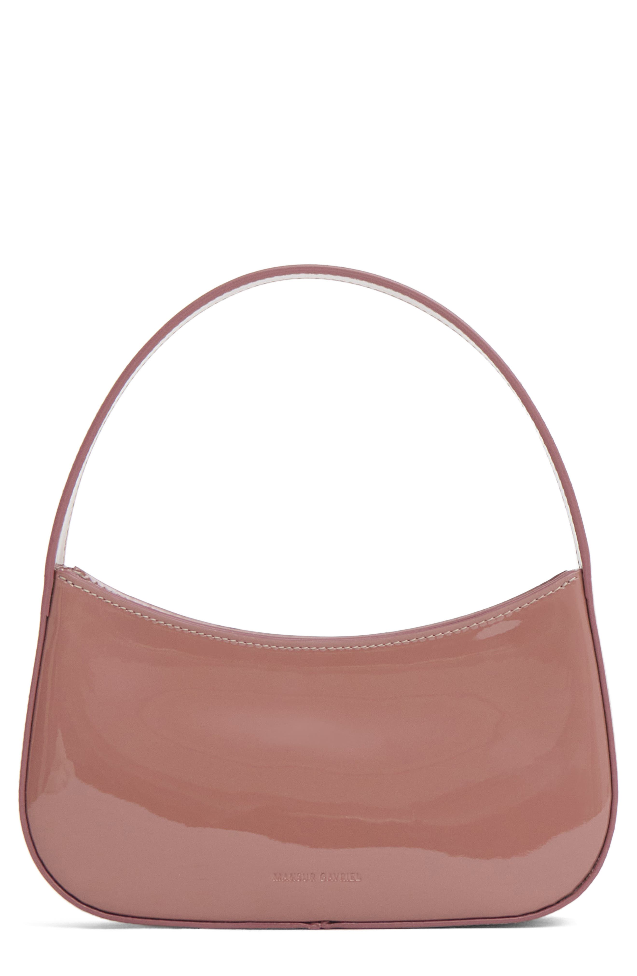 Mansur Gavriel Mini BonBon Patent Leather Shoulder Bag, Main, color, Rosewood