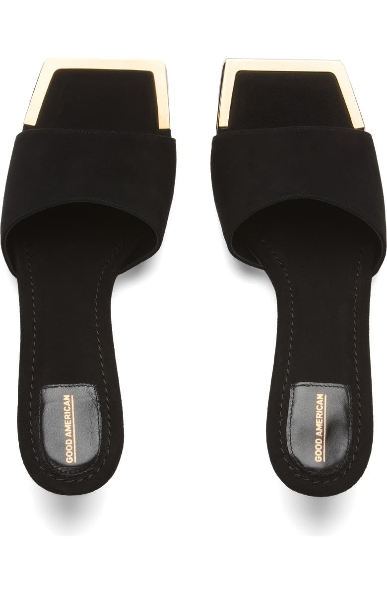 Good American The Standout Square Toe Slide Sandal, Alternate, color,