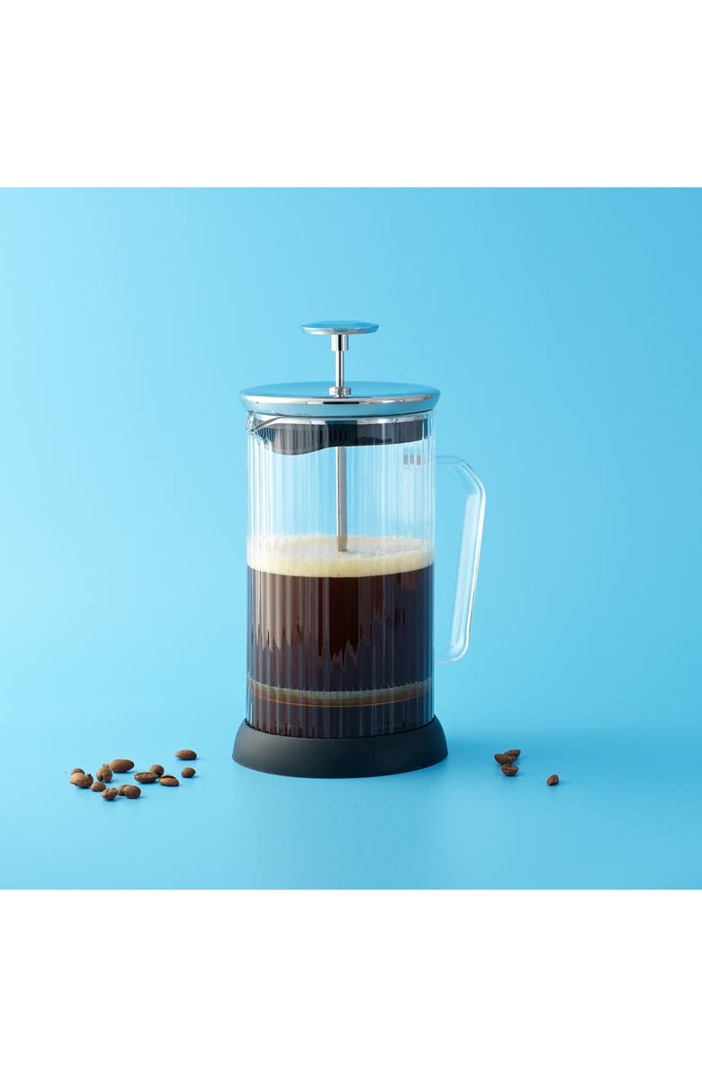 JoyJolt Fluted Glass French Press, Alternate, color, Clear