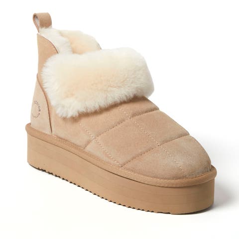 Fireside Bayswater Genuine Shearling Quilted Platform Bootie (Women)