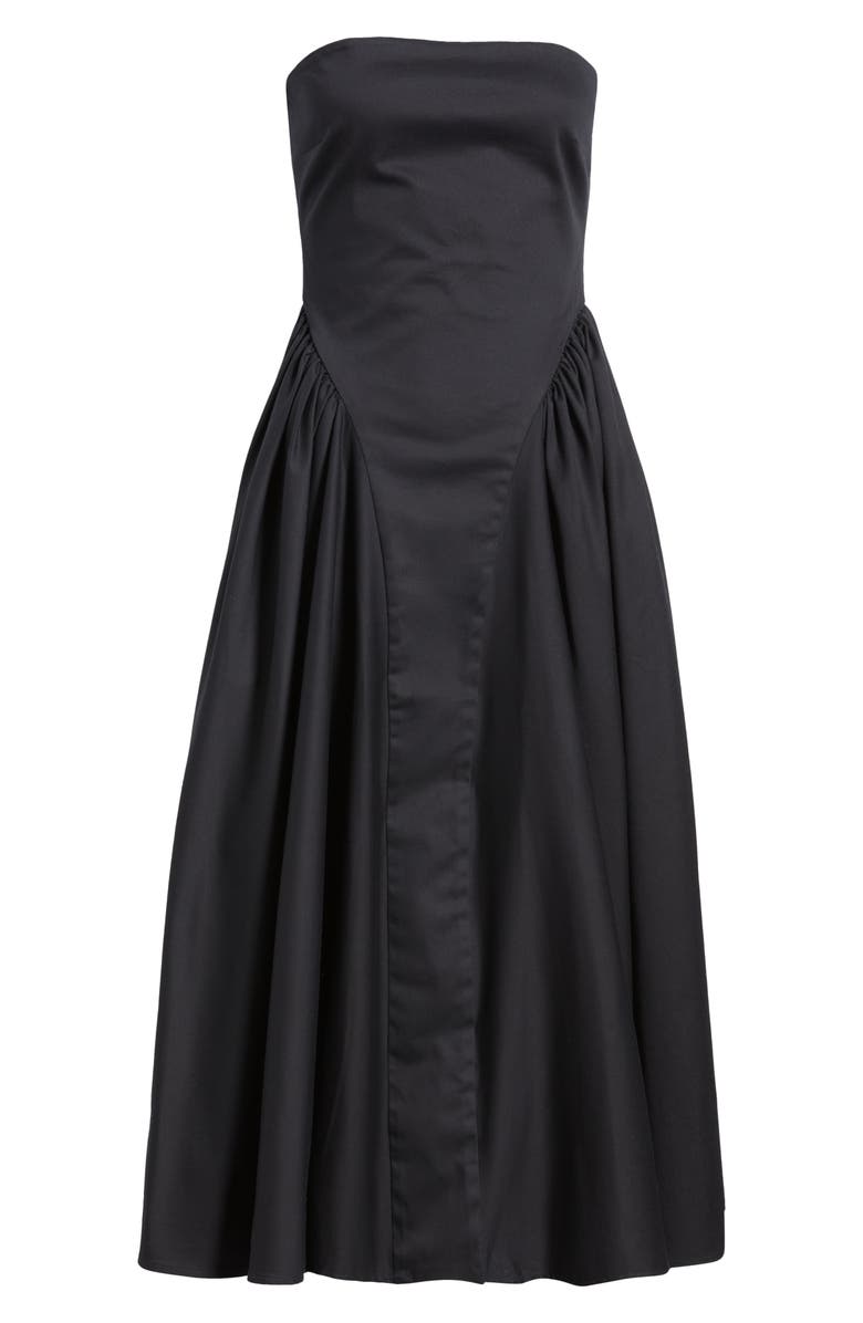 Delfi Collective Imani Strapless Midi Cocktail Dress, Alternate, color, Black
