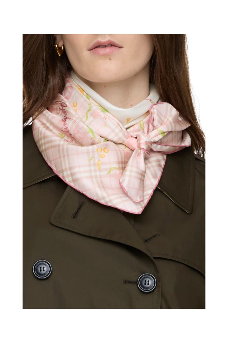 Garden Party Silk Scarf, Alternate, color, Quartz pink