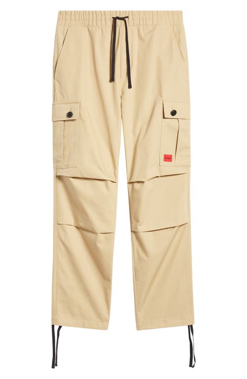 Hugo Boss Regular-fit Cargo Trousers In Ripstop Cotton