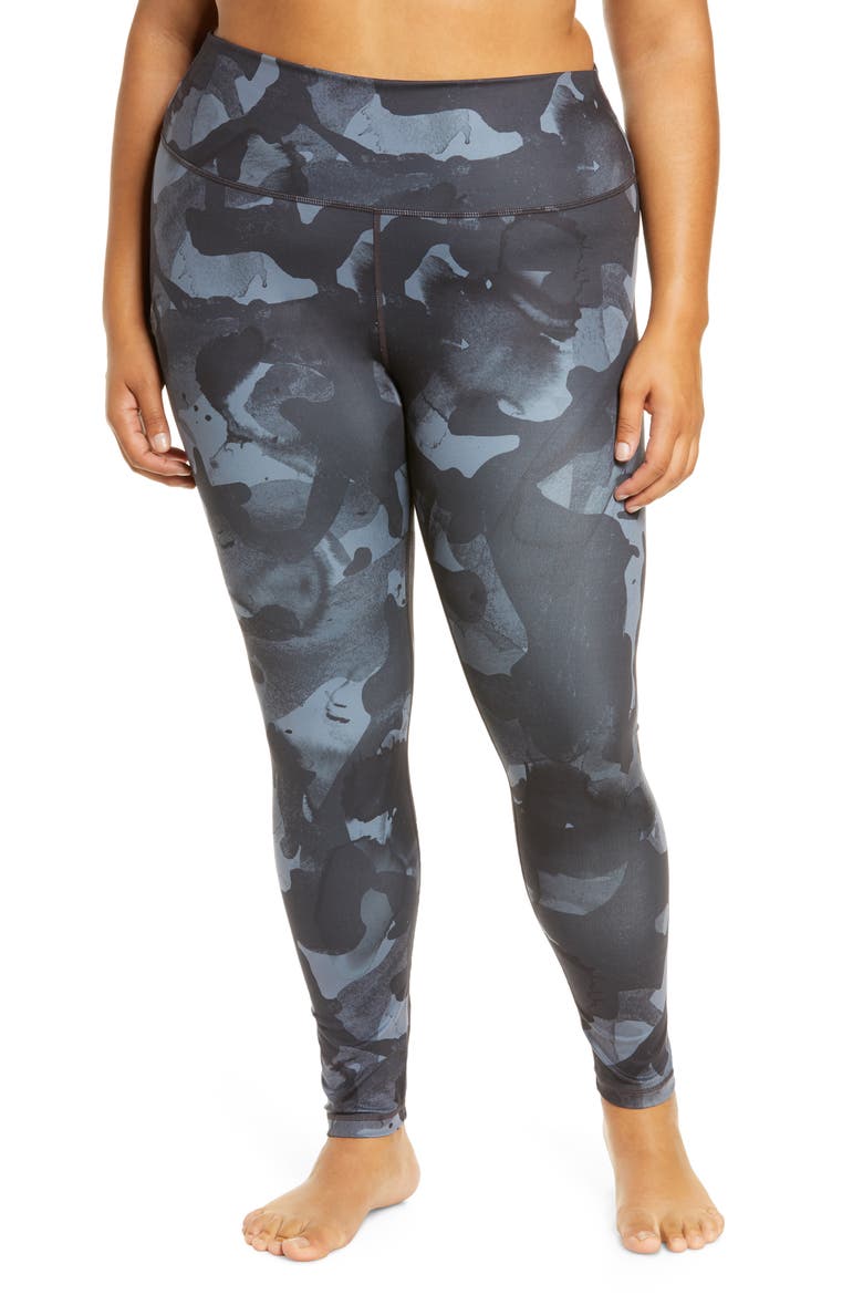 High Waist Studio Lite Ankle Leggings, Main, color, BLACK- GREY SHANNO PRINT