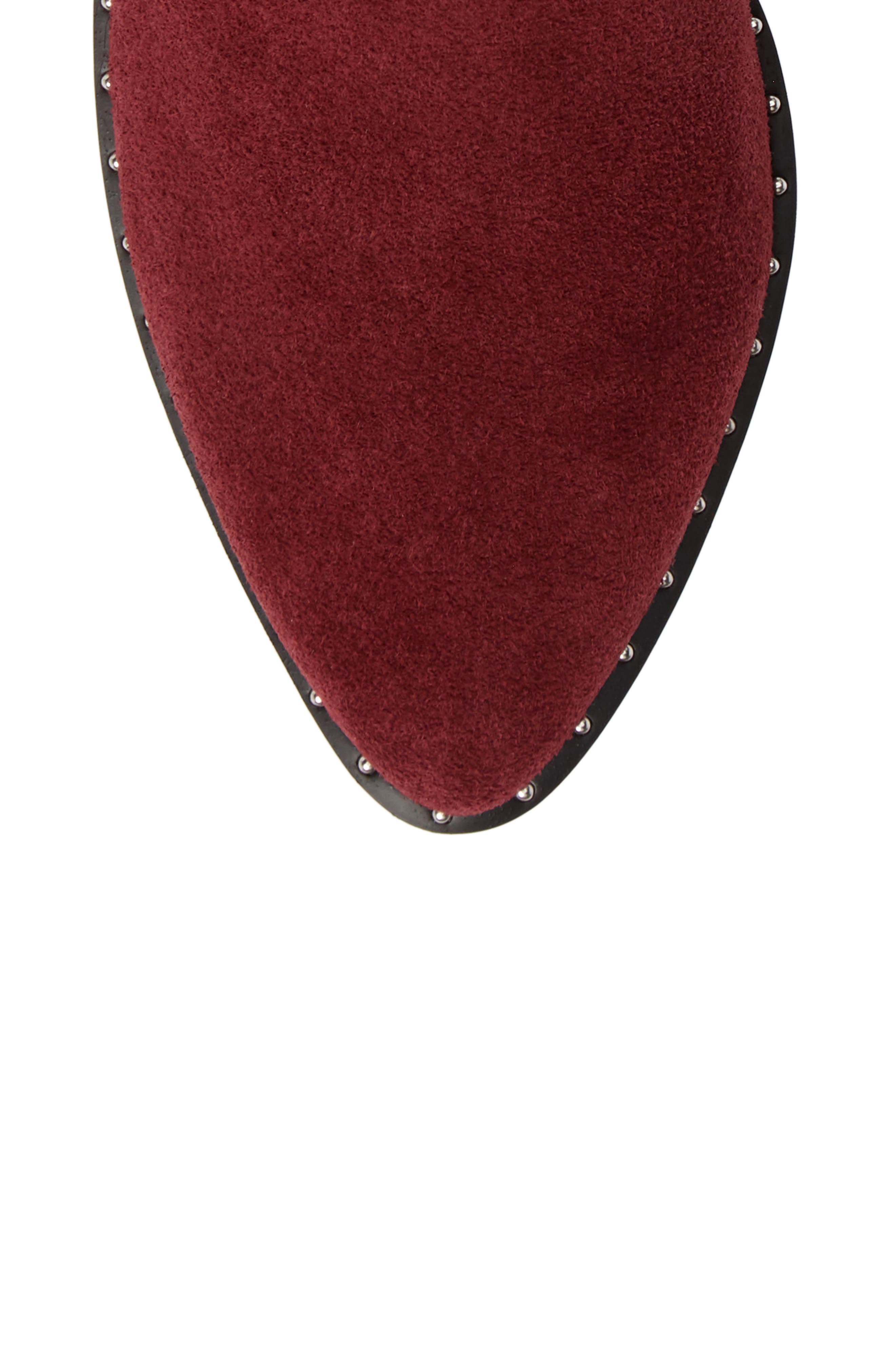 Farrah Studded Bootie, Alternate, color, BURGUNDY SUEDE