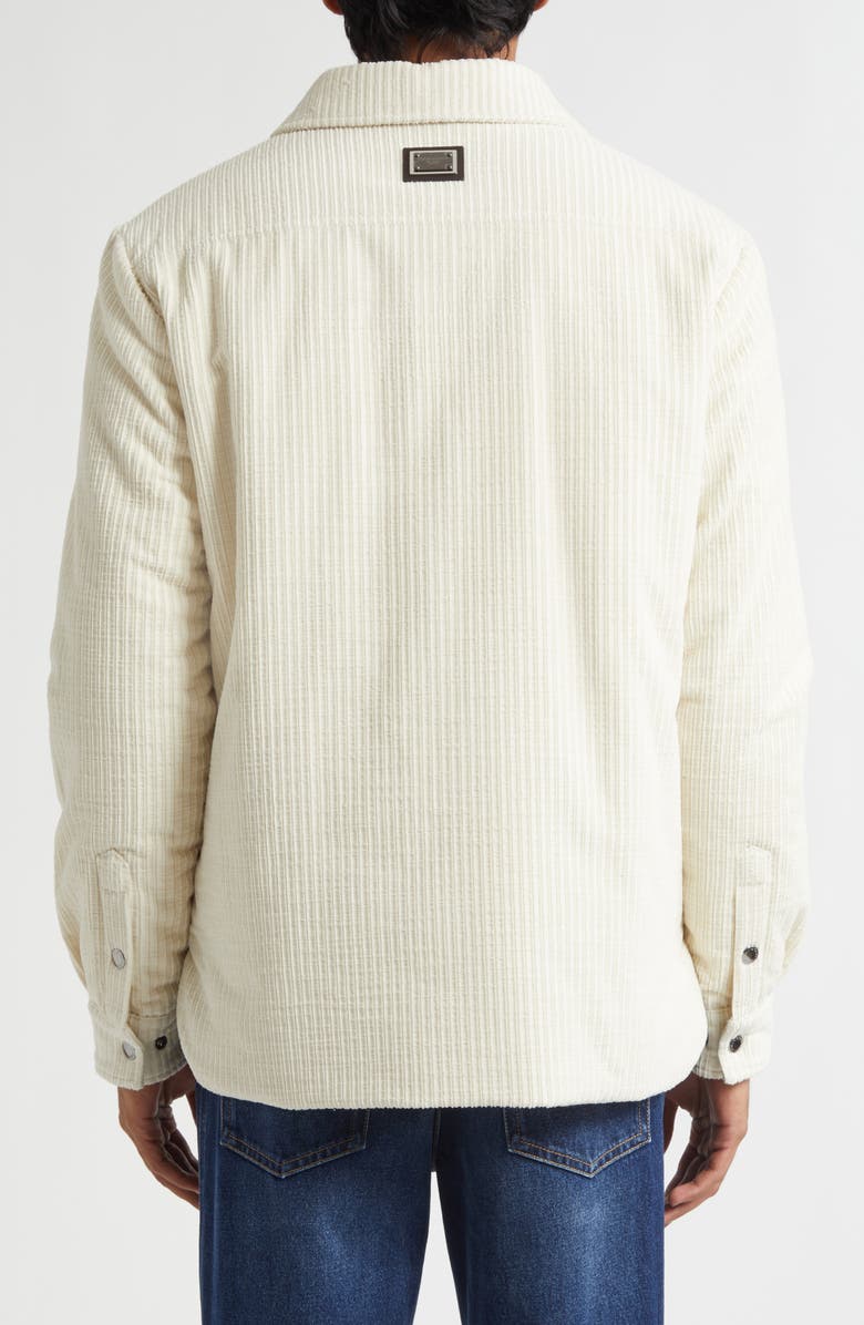 Dolce&Gabbana Cotton Corduroy Shirt Jacket, Alternate, color, W0001 Bianco Naturale