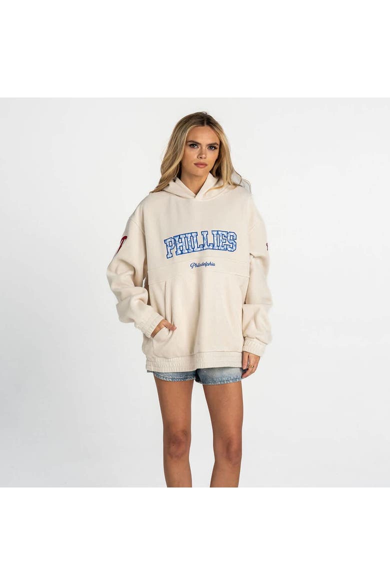 Women's The Wild Collective  Cream Philadelphia Phillies Oversized Cord Hoodie, Main, color, Cream