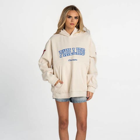 Women's The Wild Collective  Cream Philadelphia Phillies Oversized Cord Hoodie