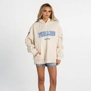 THE WILD COLLECTIVE Women's The Wild Collective  Cream Philadelphia Phillies Oversized Cord Hoodie