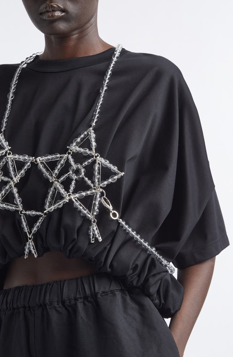 Noir Kei Ninomiya Beaded Safety Pin Harness, Alternate, color, Silver