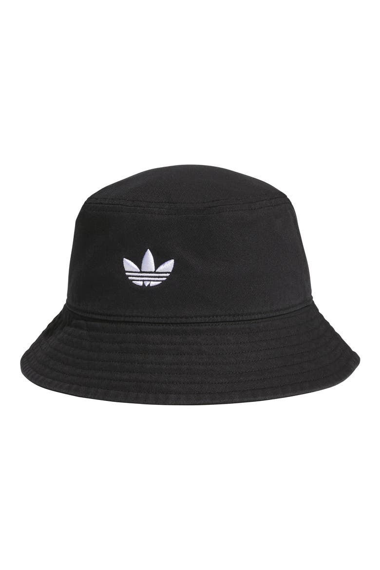 Trefoil Bucket Hat, Main, color, BLACK/ WHITE