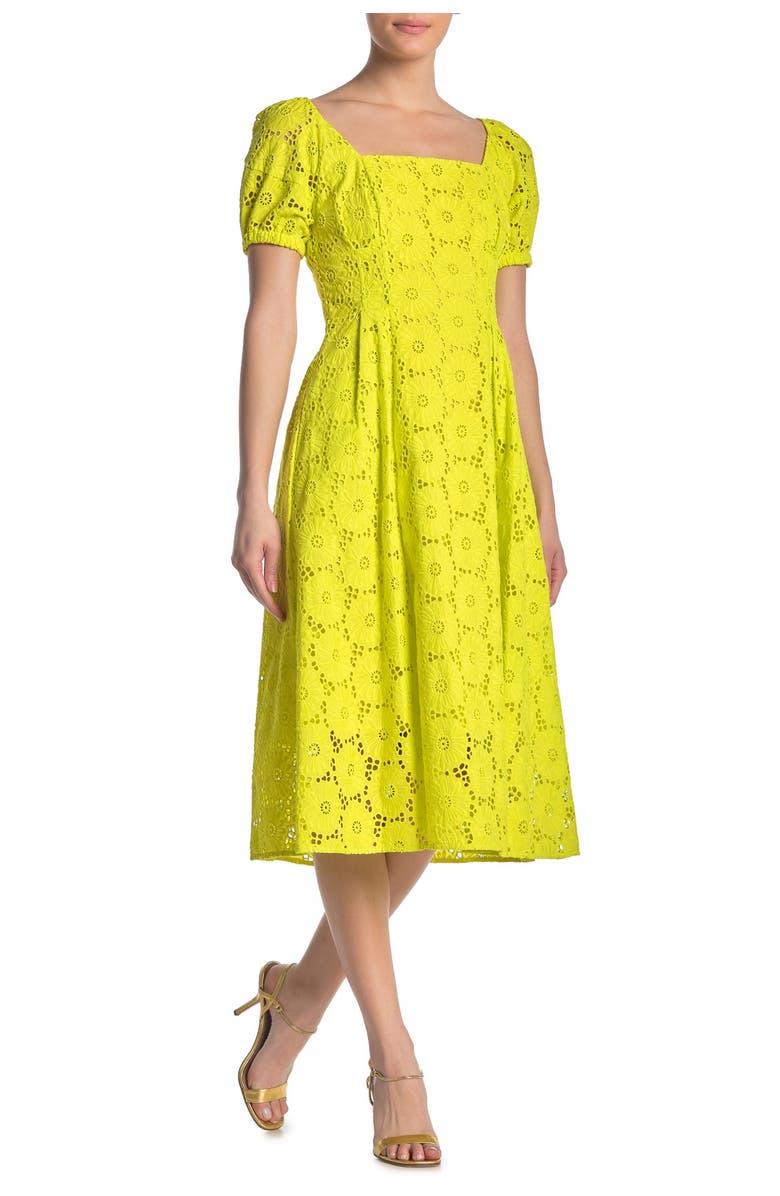 Diane von Furstenberg Helena Eyelet Lace Midi Dress, Main, color, 
