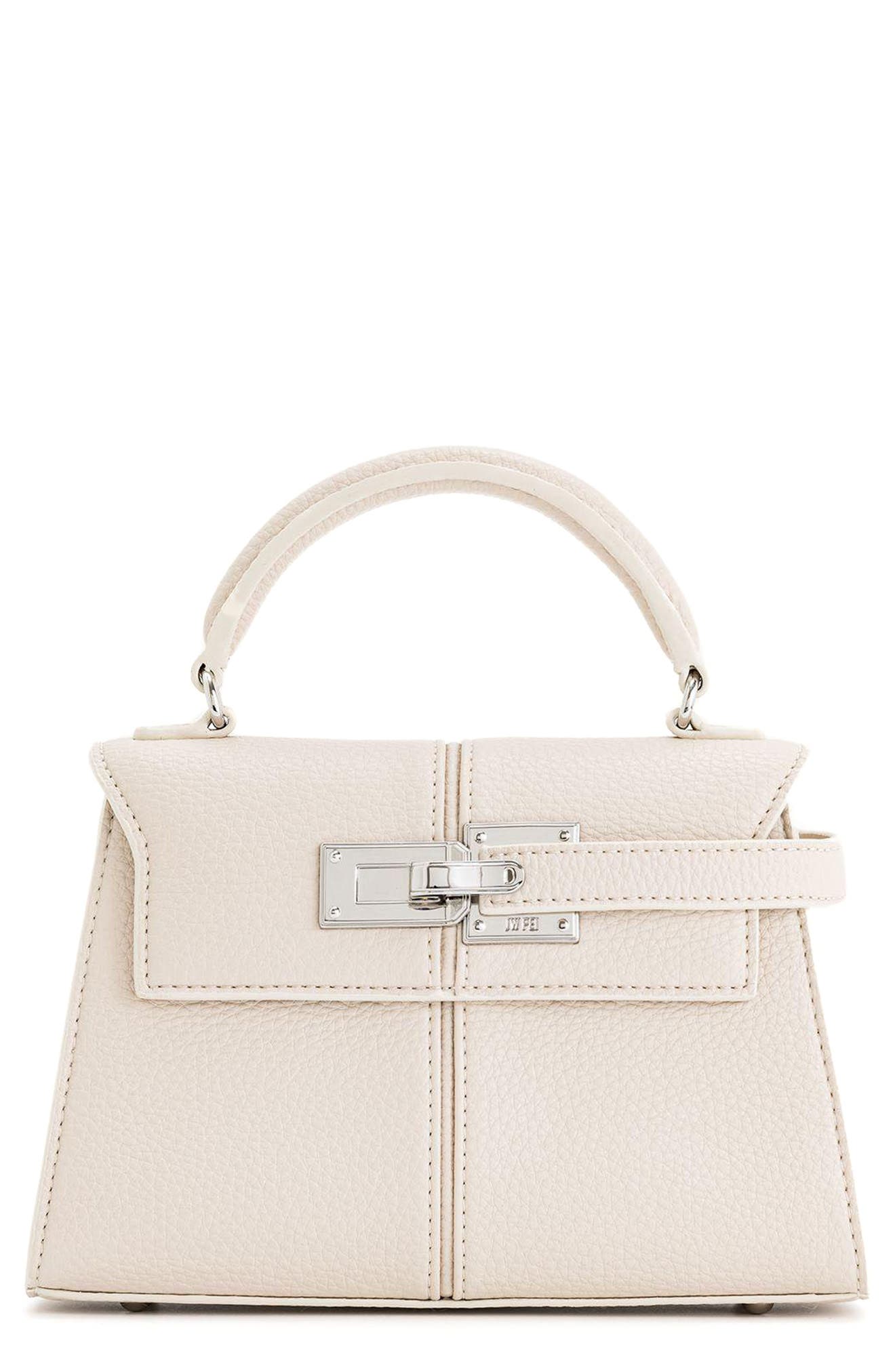 JW PEI Elise Faux Leather Top Handle Bag in White 