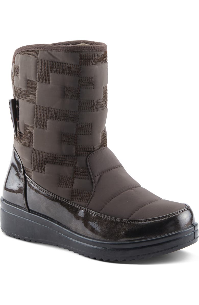 Flexus by Spring Step Daffo Waterproof Faux Shearling Lined Boot, Main, color, Brown