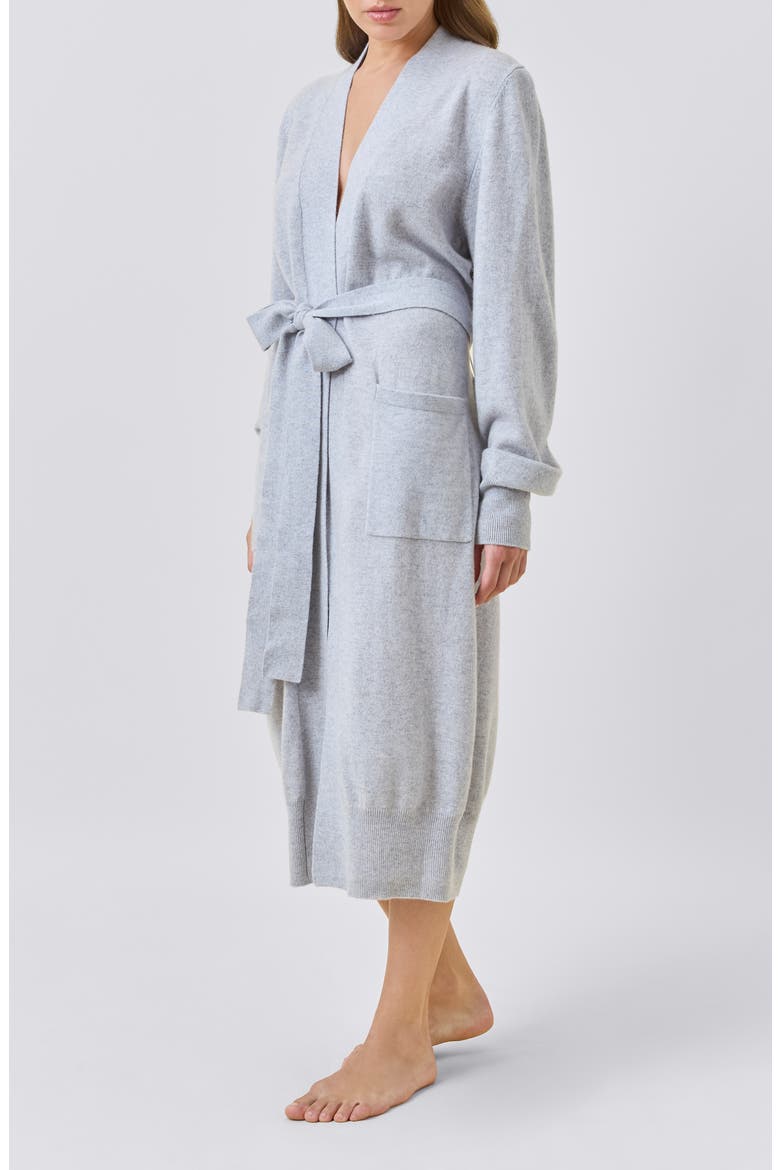 Cashmere Robe, Alternate, color, GREY