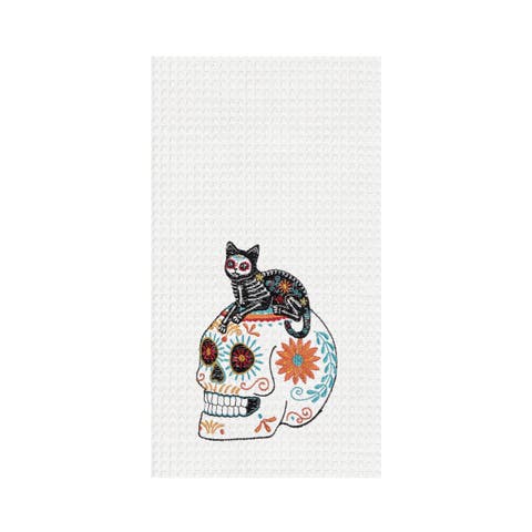 Feline Cat Sugar Colorful Waffle Weave Dishtowel