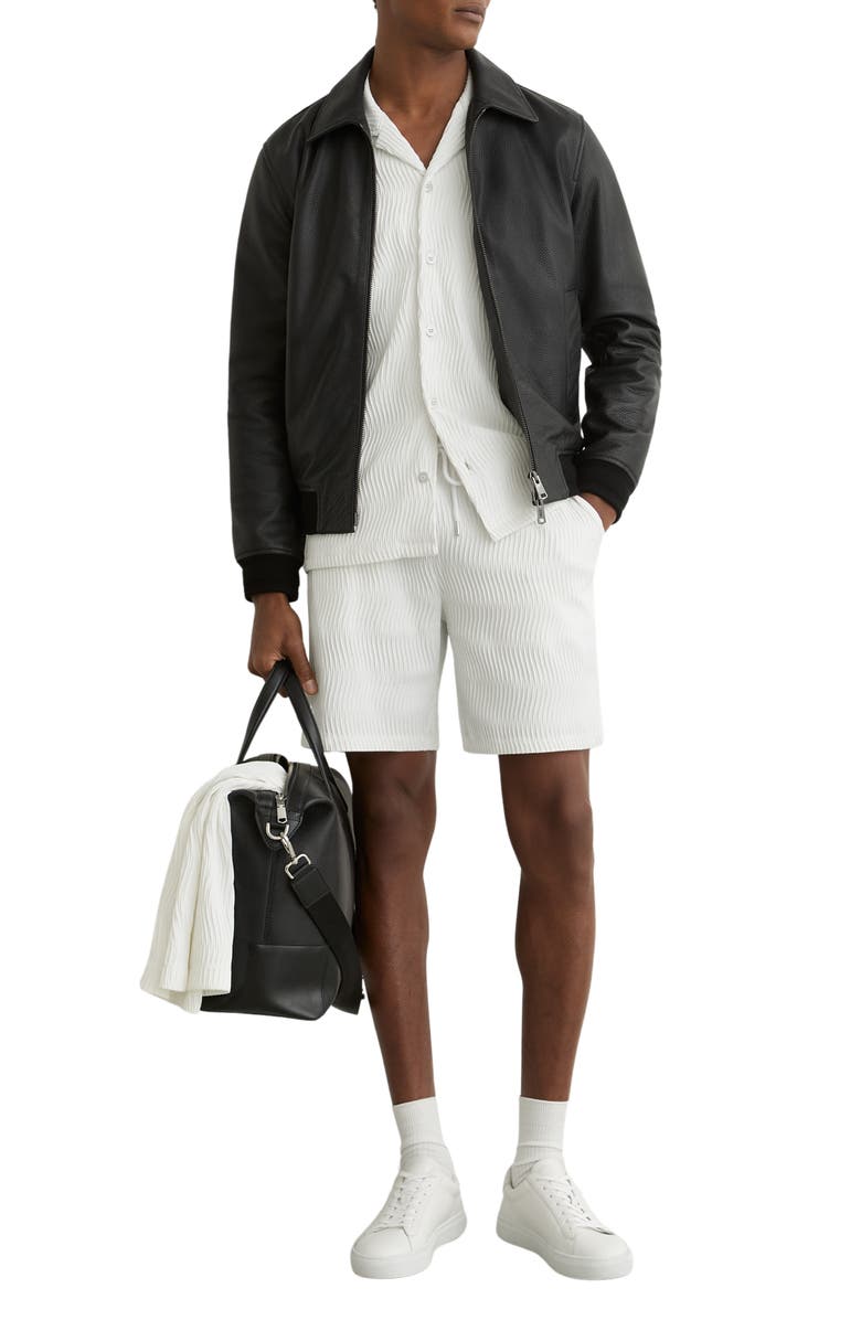 Reiss Aleo Textured Wave Camp Shirt, Alternate, color, White